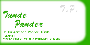 tunde pander business card